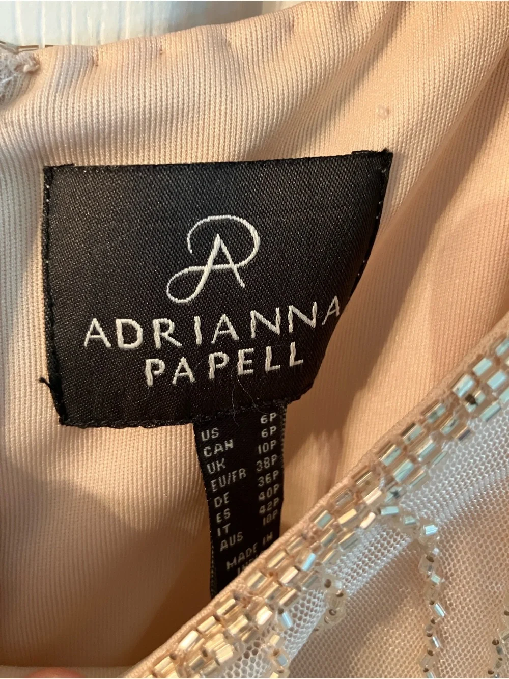 Adrianna Papell Blush  Beaded Dress- Mother of the Bride- Wedding Guest